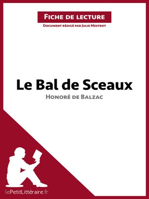 cover image of Le Bal des Sceaux d'Honoré de Balzac (Fiche de lecture)